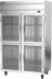 Thumbnail image #1 for Beverage-Air Cross Temp Top-Mounted Two-Section Reach-In Convertible Refrigerator/Freezer, 4 Hinged Half-Glass Doors