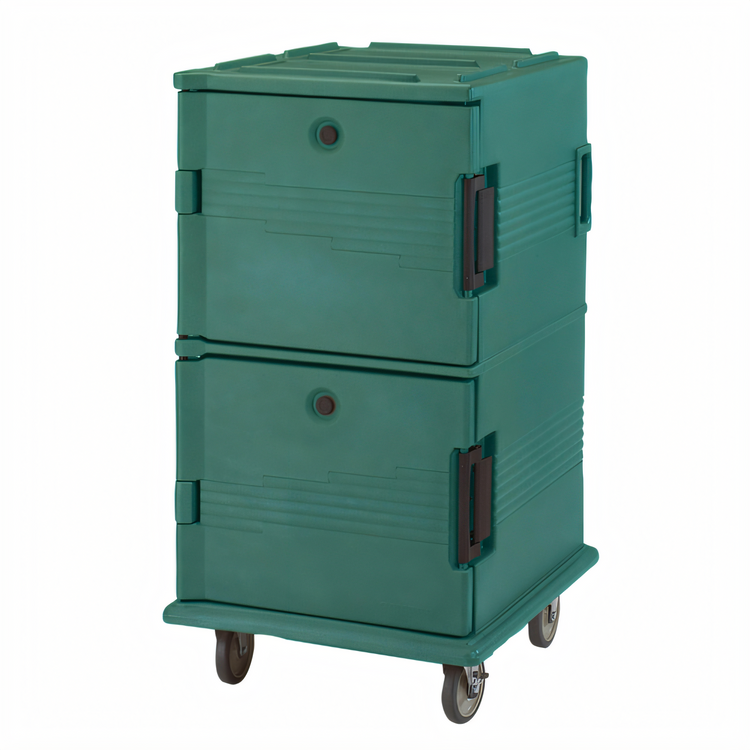 Product image #1 for Cambro Ultra Camcart Front-Loading Insulated Food Pan Carrier, Security Package, Two-Compartment, 120 Qt, Kentucky Green