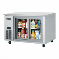 Everest Refrigeration Two-Section Undercounter/Worktop Refrigerator with Sliding Glass Doors, 47-1/2 Inches Wide