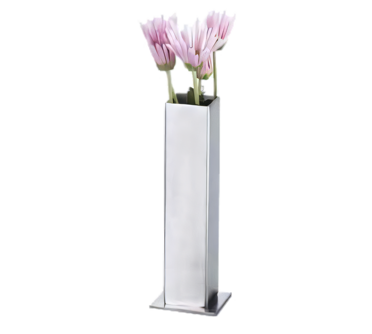 Product image #1 for 1-3/4 Inch x 5-1/4 Inch Square Stainless Steel Bud Vase with Satin Finish