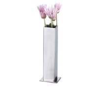 1-3/4 Inch x 5-1/4 Inch Square Stainless Steel Bud Vase with Satin Finish