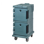 Thumbnail image #1 for Cambro Ultra Camcart® UPC600401 Double-Compartment Front-Loading Insulated Food Pan Carrier, 45 Qt., Slate Blue