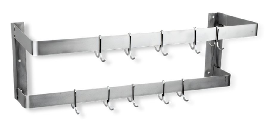 Product image #1 for Steel Works Stainless SW-60 Wall-Mount Double-Bar Stainless Steel Pot Rack, 60 Inch