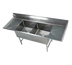 Thumbnail image #1 for Elite 96-Inch 2-Compartment Stainless Steel Commercial Sink with Dual Drainboards