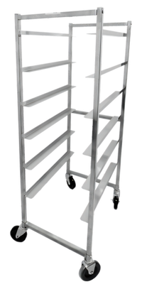 Omcan USA Full-Size Mobile Stainless Steel Universal Pan Rack, 6-Slide, 18 x 26 Inch Capacity