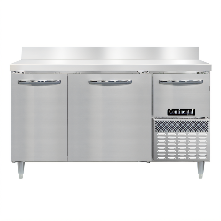 Product image #1 for Continental Refrigerator DFA60NSSBS Designer Line 60" Two-Section Worktop Freezer with Backsplash
