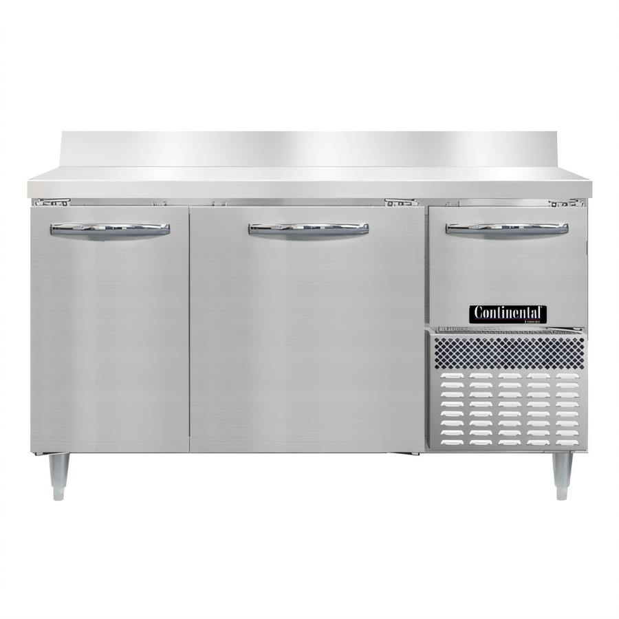 Product image #1 for Continental Refrigerator DFA60NSSBS Designer Line 60" Two-Section Worktop Freezer with Backsplash
