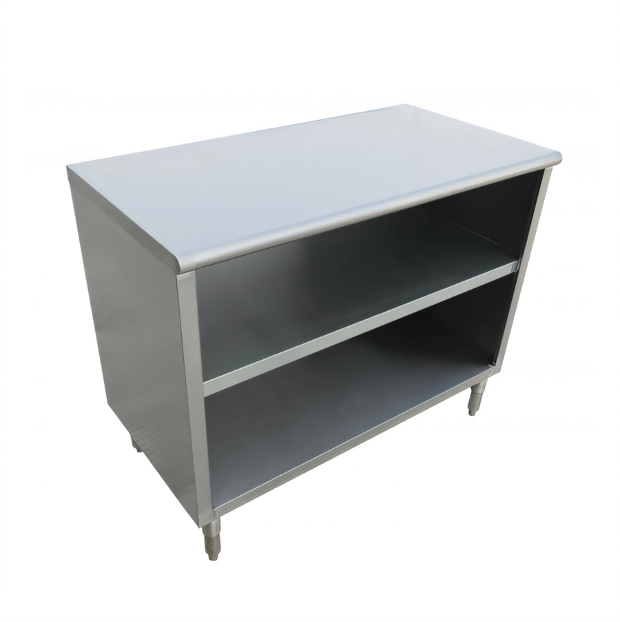 Product image #1 for Omcan USA 72-Inch Stainless Steel Dish Cabinet with Flat Top and Fixed Mid-Shelf