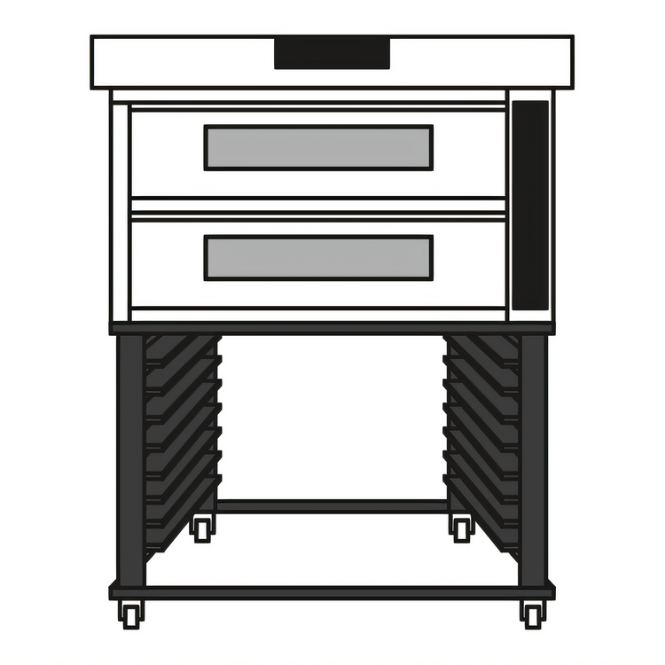 Product image #2 for Moretti Forni iDeck Double-Deck Electric Pizza Deck Oven with Stand and Hood