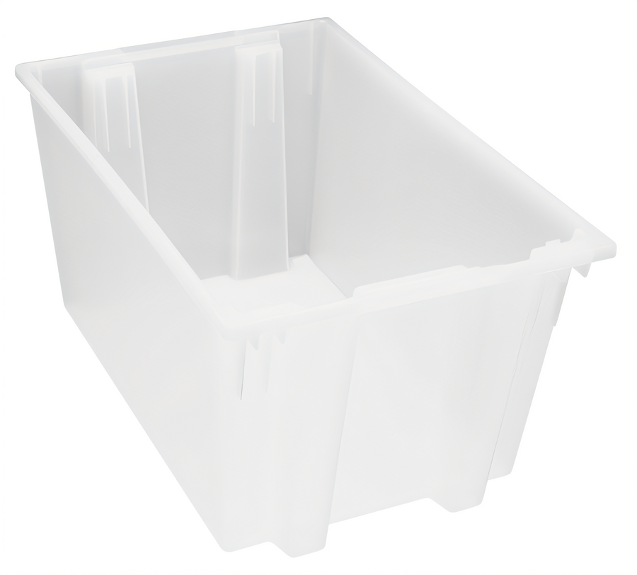 Product image #1 for Quantum Clear Heavy-Duty Stack and Nest Tote, 3.70 Cu. Ft., 29-1/2 x 19-1/2 x 15 Inches