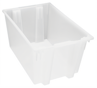 Quantum Clear Heavy-Duty Stack and Nest Tote, 3.70 Cu. Ft., 29-1/2 x 19-1/2 x 15 Inches