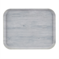 Cambro Camtray Décor Series Rectangular Fast Food & Cafeteria Tray, 16 x 12 Inches, Stonewash Gray, Textured Surface