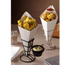 Thumbnail image #1 for Black Square Stainless Steel Fry Cone Holder, 5 1/4 Inch High