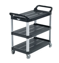 Vollrath Black 3-Shelf Polypropylene Multi-Purpose Bus Cart, 300 lb Capacity