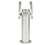 Thumbnail image #1 for Air-Cooled Single 3-Inch Column Beer Draft Tower with 2 Faucets, Polished Stainless Steel