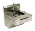 Thumbnail image #1 for Eagle Group Physically Challenged Wall-Mounted Stainless Steel Hand Sink with Electronic Eye Faucet, Skirt, Soap Dispenser and Paper Towel Dispenser