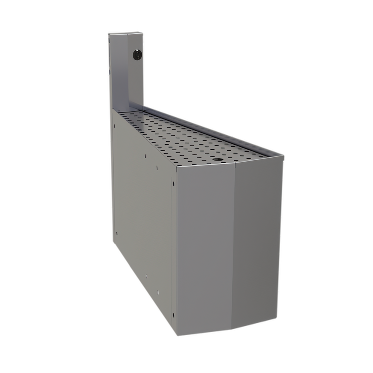 Product image #1 for Underbar Outside Front Corner Drainboard with Backsplash, 24-Inch Deep, 15° Angle, Stainless Steel, No Legs