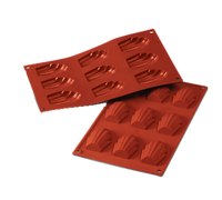 Silikomart Red Madeleine Silicone Mold, 9-Cavity, 7 x 11-3/4 Inch