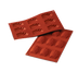 Thumbnail image #1 for Silikomart Red Madeleine Silicone Mold, 9-Cavity, 7 x 11-3/4 Inch