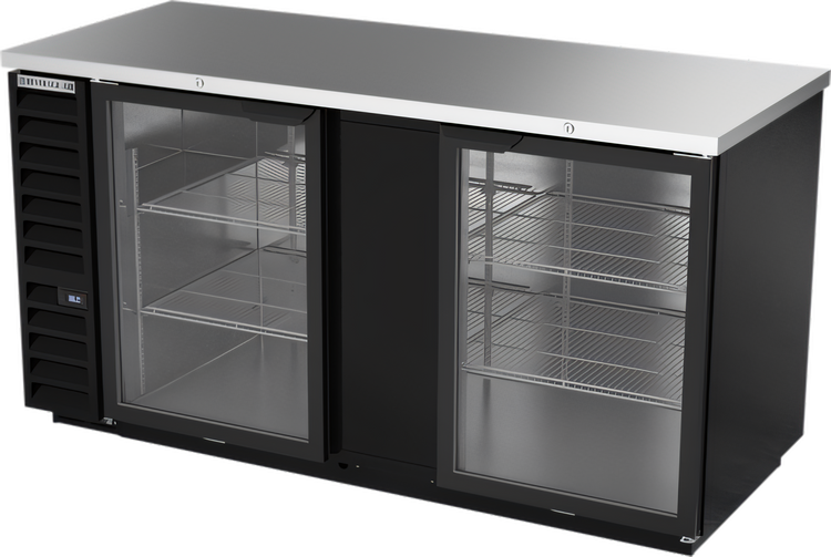 Product image #1 for Beverage-Air BB68HC-G-B 68-Inch Two-Section Glass Door Back Bar Refrigerator