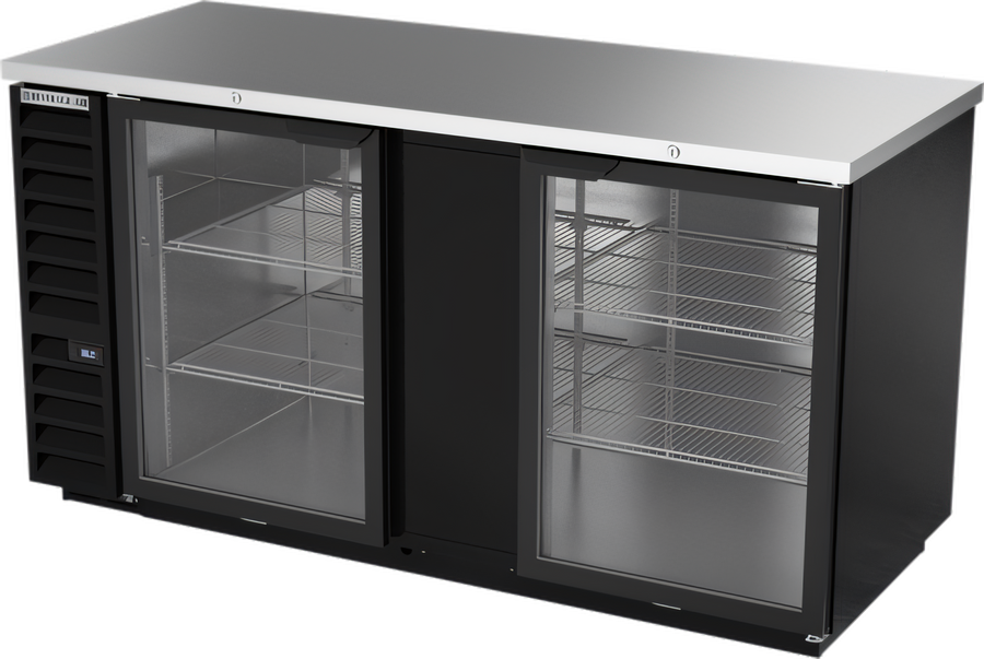 Product image #1 for Beverage-Air BB68HC-G-B 68-Inch Two-Section Glass Door Back Bar Refrigerator