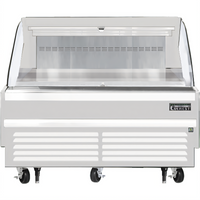 Everest Refrigeration 60-Inch Horizontal Open Display Merchandiser, Self-Contained Bottom-Mount Refrigeration, 9.3 Cu. Ft., White