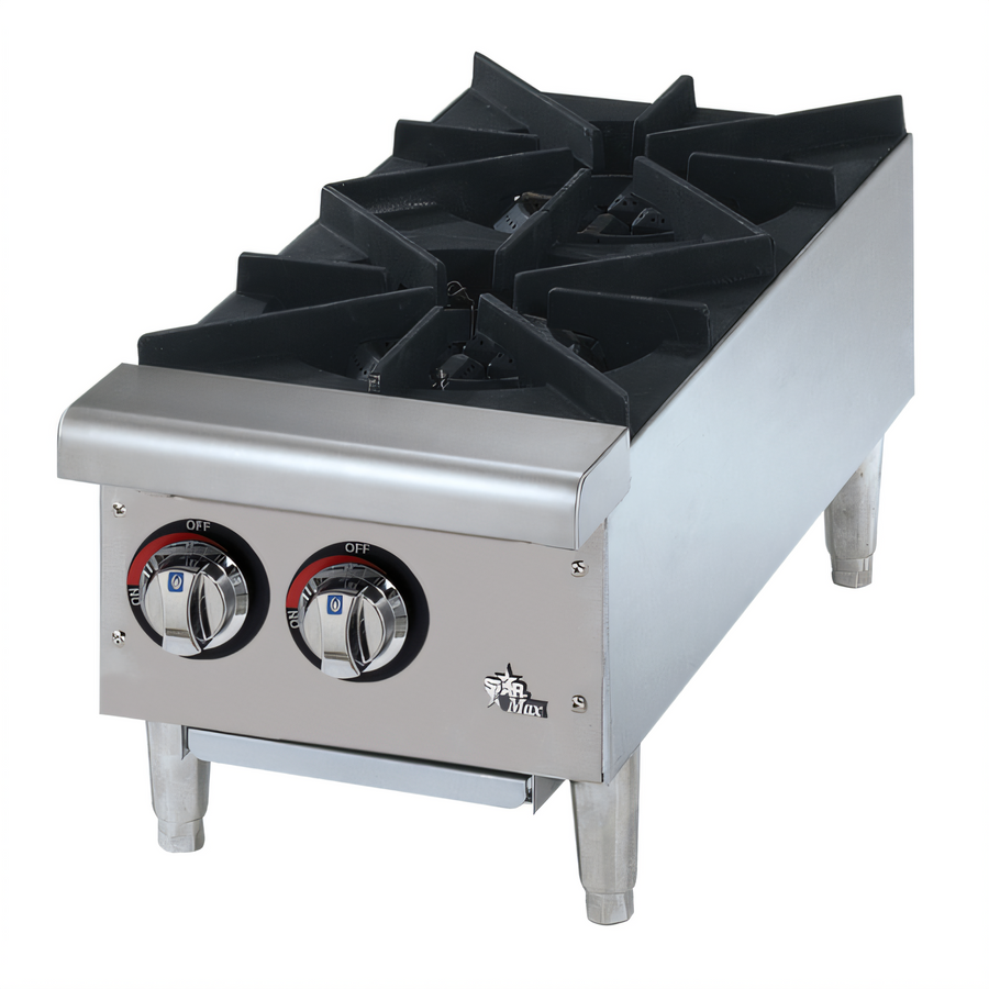 Product image #1 for Star-Max 12-Inch Countertop Gas Hot Plate, 2 Burners, 50,000 BTU, Natural Gas Ready