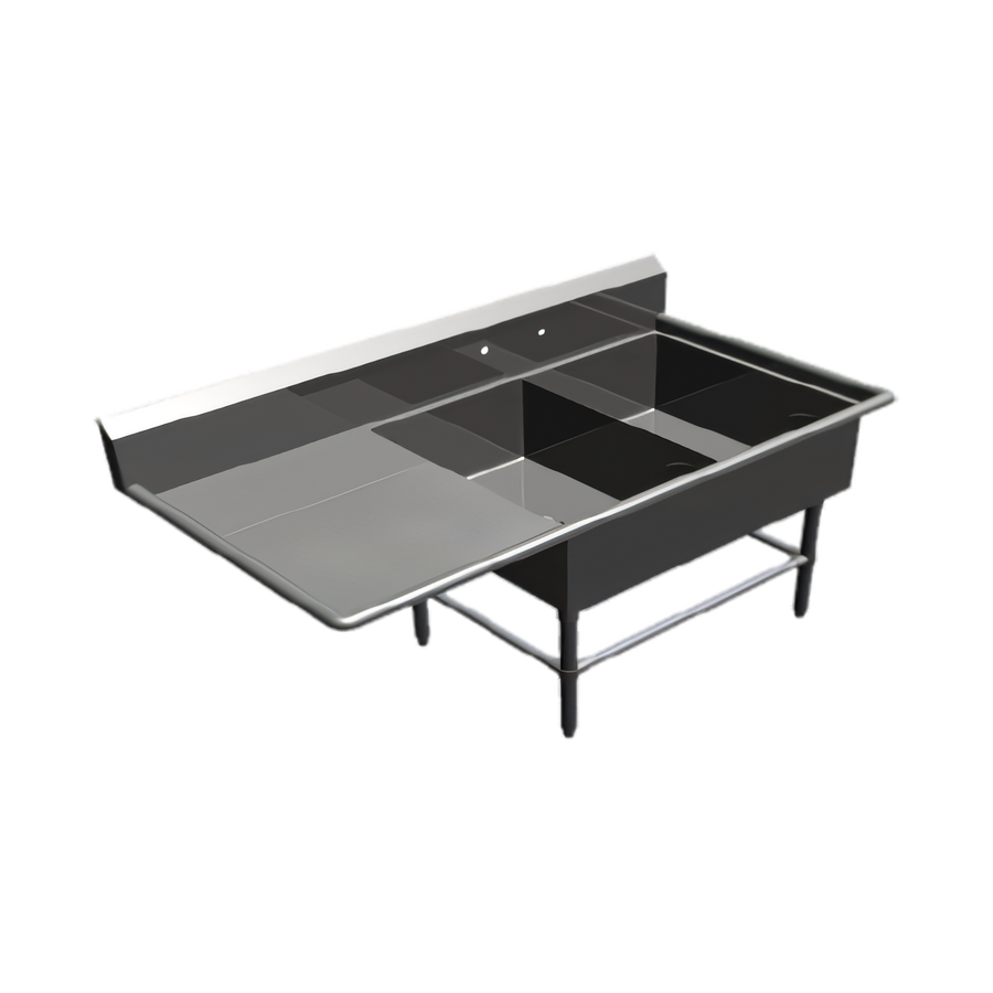 Product image #1 for John Boos Pro-Bowl 2-Compartment Stainless Steel Sink with 30-Inch Left Drainboard