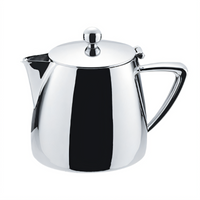 Winco Cadenza Monte Carlo 10 oz. Tea Pot with Hinged Lid, 18/10 Stainless Steel, Mirror Finish