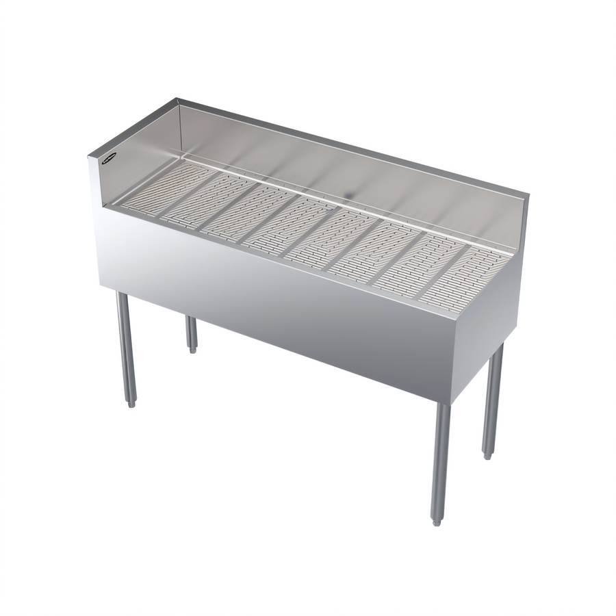 Product image #1 for Krowne Royal Series Stainless Steel Free Standing Underbar Corner Drainboard with Left End Return, 48 x 19 x 36-1/2 Inches