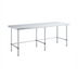 Thumbnail image #1 for Sapphire 96-Inch x 24-Inch 18 Gauge 430 Stainless Steel Flat Top Work Table with Open Base and Galvanized Legs
