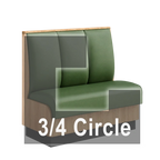 Thumbnail image #1 for ATSMFG ATS AT&S-ATQ-KR42-3CH GR7 Karender Three Quarter Circle Booth, single, 48" x 90" x 90" x 48"long x 42" high, 3-channel back, Upholstery and