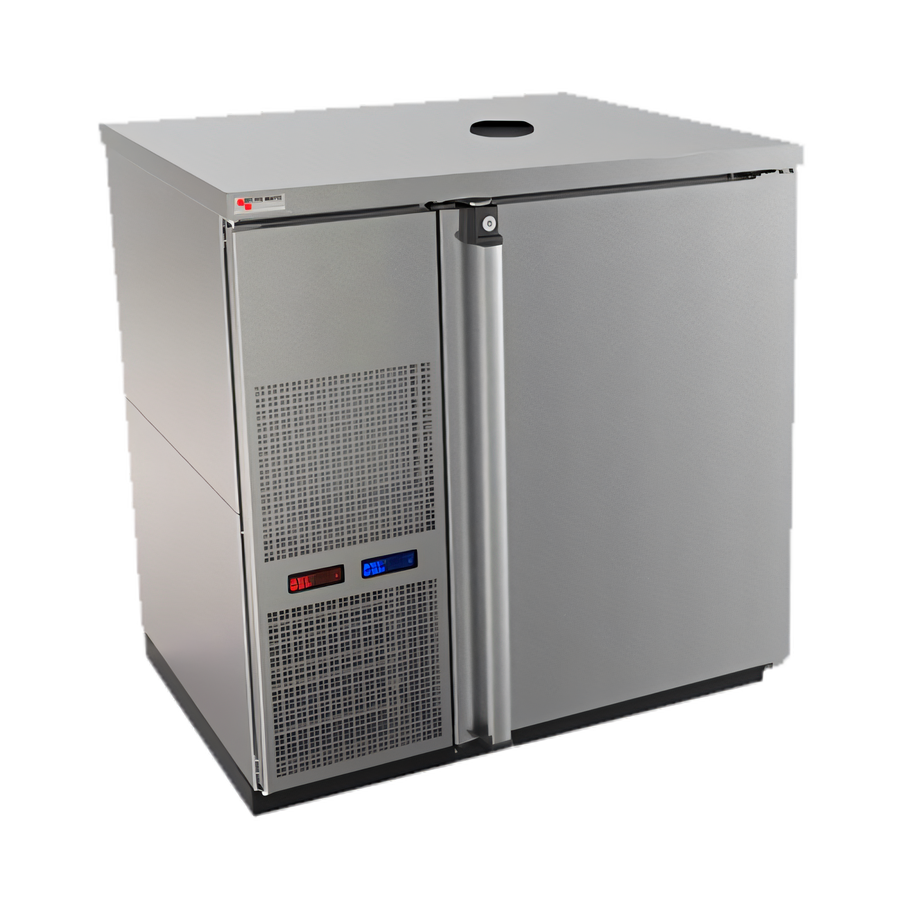 Product image #1 for Pro-Line E-Series Dual Temperature One-Section Wine Cooler Dispenser, 36-3/4 Inch Wide, Self-Contained, Stainless Steel, 4-Keg Capacity