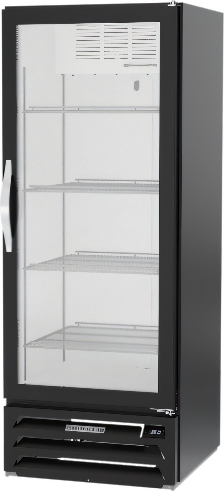 Product image #1 for Beverage Air MarketMax 12.06 Cu. Ft. Single-Section Reach-In Glass Door Merchandiser Refrigerator, Bottom-Mount, Black