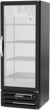 Beverage Air MarketMax 12.06 Cu. Ft. Single-Section Reach-In Glass Door Merchandiser Refrigerator, Bottom-Mount, Black