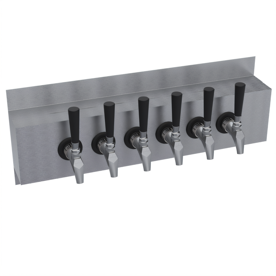 Product image #1 for Krowne Wall Mount 6-Faucet Glycol-Cooled Beer Tower, 24 Inch OA Length, Brushed Stainless Steel