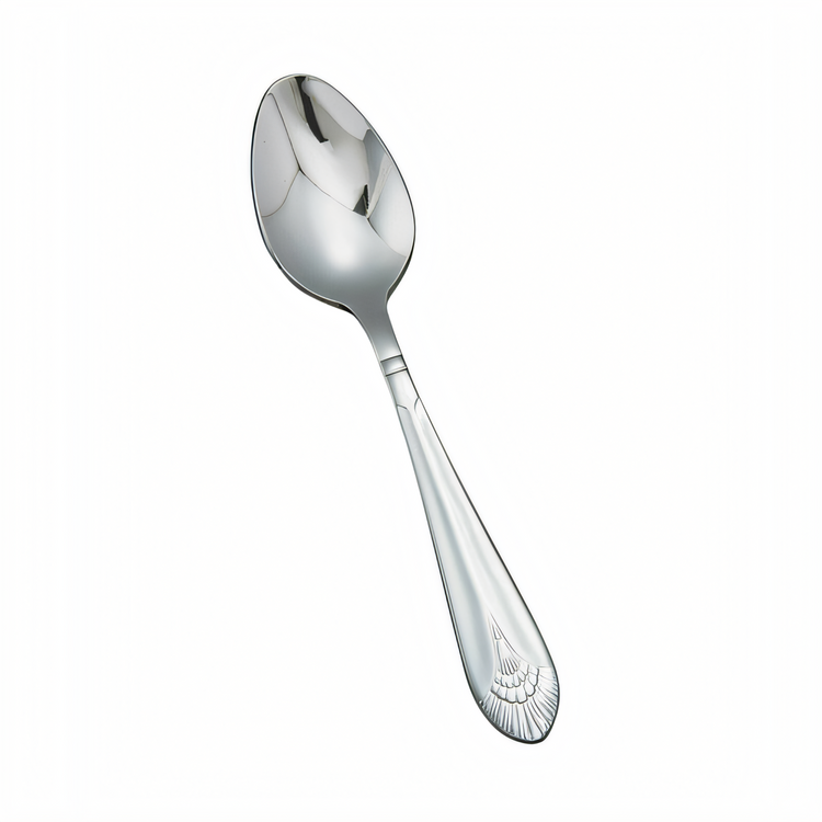 Product image #1 for Winco Peacock 6-1/8-Inch Teaspoon, 18/8 Stainless Steel, Extra Heavyweight, Mirror Finish