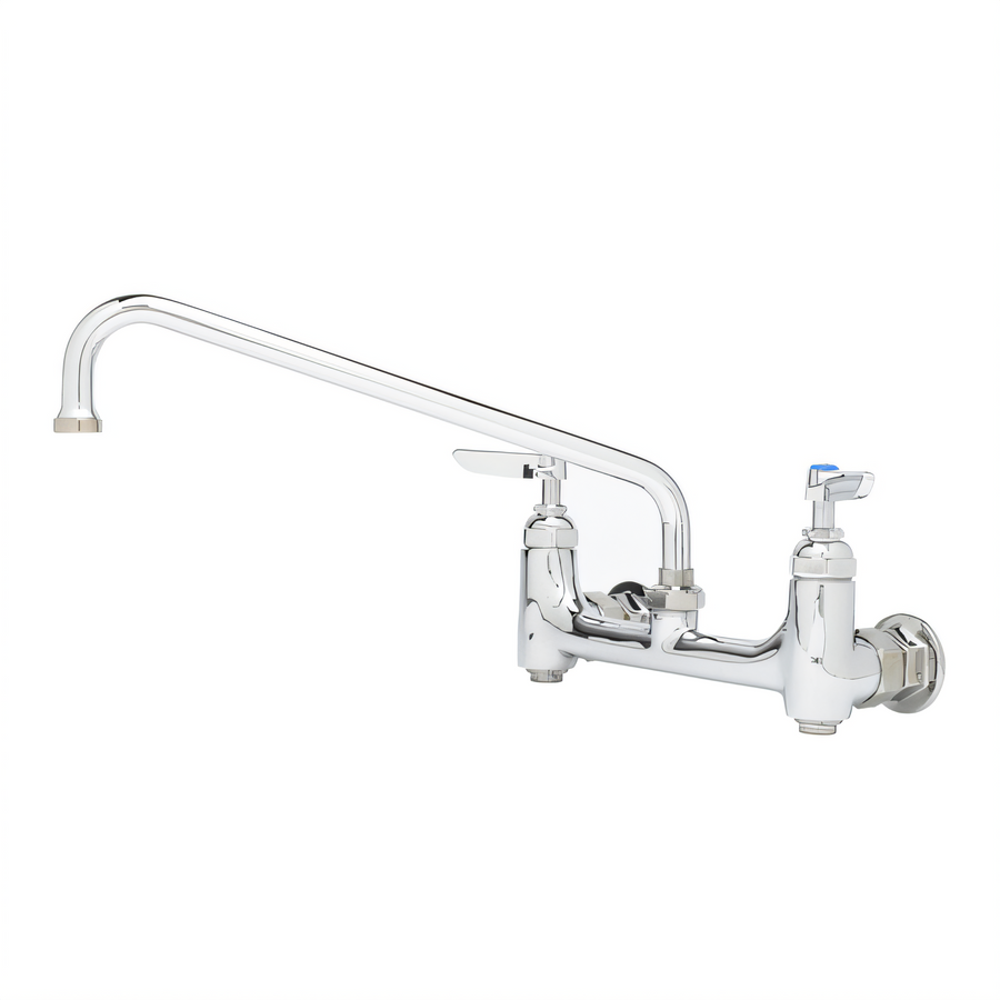 Product image #1 for T&S Brass B-0231-BST Wall-Mount Sink Mixing Faucet with 12-Inch Swing Nozzle, 8-Inch Centers