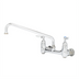 Thumbnail image #1 for T&S Brass B-0231-BST Wall-Mount Sink Mixing Faucet with 12-Inch Swing Nozzle, 8-Inch Centers