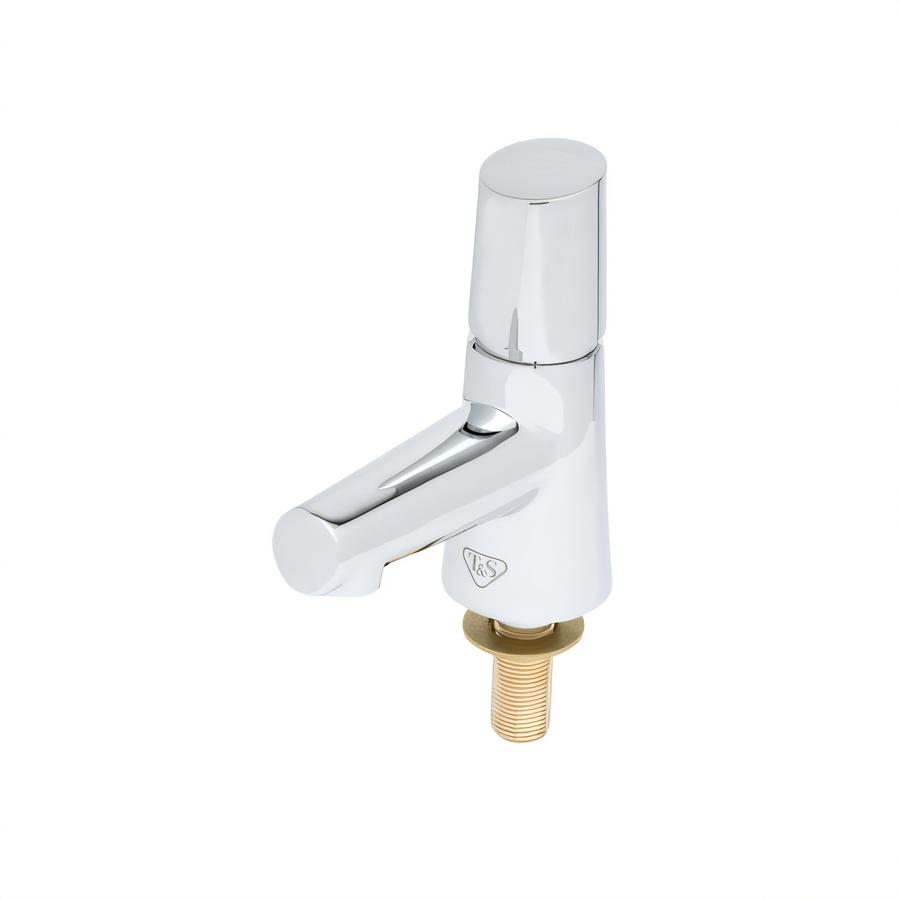 Product image #1 for T&S Brass LakeCrest Aesthetic Single-Hole Deck-Mount Metering Lavatory Faucet, Polished Chrome
