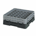 Thumbnail image #2 for Cambro Camrack® Full Size Low Profile 36-Compartment Glass Rack, Black, with 2 Soft Gray Extenders