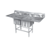 Thumbnail image #1 for Spec-Master FN Series Coved Corner Two-Compartment 14-Gauge Stainless Steel Sink with 36-Inch Left Drainboard