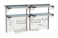 Metro SmartWall Life Double-Wide Two-Tier Wall-Mounted Starter Unit for Sinks with 4 MetroMax 4 Shelves