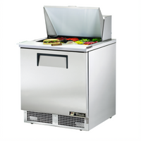 Stainless Steel 32-Inch One-Section Sandwich/Salad Prep Table with 12-Pan Top and Rear-Mounted Self-Contained R290 Refrigeration
