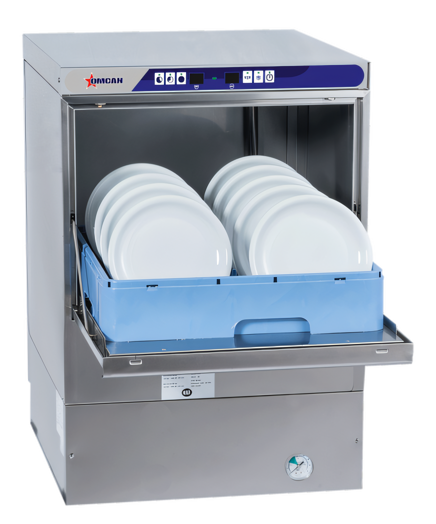 Product image #1 for Omcan Undercounter High-Temperature Door-Type Dishwasher with Digital Control, 20 x 20 Rack