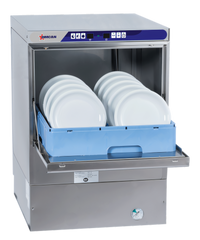 Omcan Undercounter High-Temperature Door-Type Dishwasher with Digital Control, 20 x 20 Rack