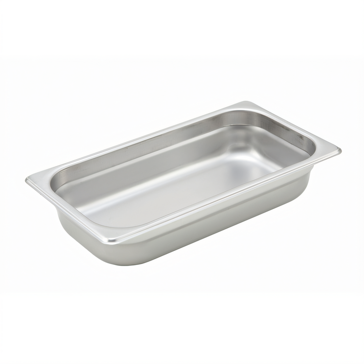 Product image #1 for Winco 1/3 Size Solid Anti-Jamming Stainless Steel Hotel Pan, 22 Gauge, 2-1/2 Inch Deep