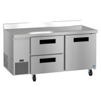 Thumbnail image #1 for Hoshizaki Steelheart WLR67B-D2 67-Inch Two-Section Reach-In Worktop Refrigerator, 1 Solid Door, 2 Drawers, Stainless Steel