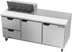 Thumbnail image #1 for Beverage-Air 72-Inch Three-Section Sandwich Top Refrigerated Prep Table with 8-Pan Opening, 2 Drawers, and 2 Doors