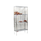 Thumbnail image #1 for Eagle Group BW1448C-SC Bulk Wine Storage Unit, 3-Tier Chrome, 240-Bottle Capacity, Hinged Security Doors, 48"W x 14"D x 74"H